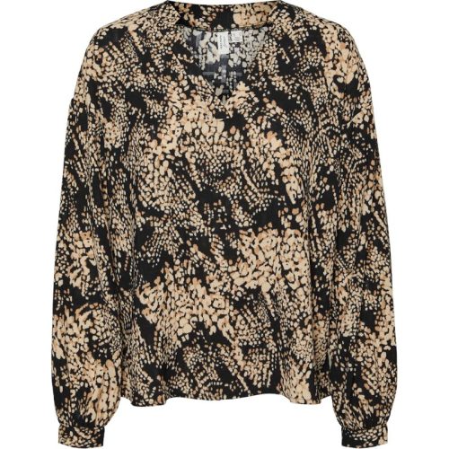 Vero Moda vmofreya l/s v-neck top wvn btq ga 10316566 tigers eye