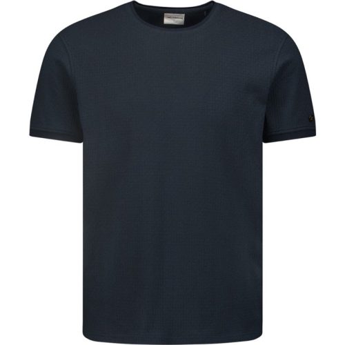 No Excess T-shirt crewneck solid jacquard navy