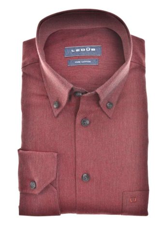 Ledȗb Modern Fit Overhemd rood, Effen