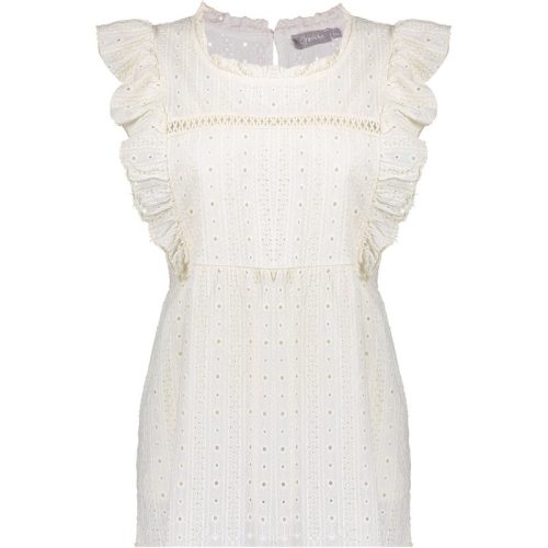 Geisha Top crochet ruffles off-white