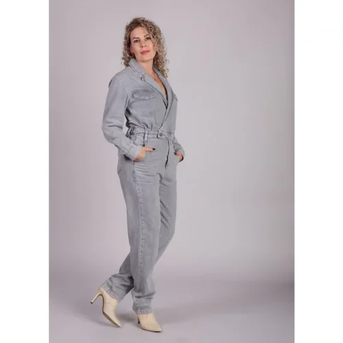 Homage to Denim Denim cross over jumpsuit