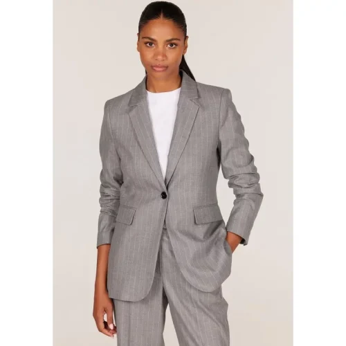 Jansen Amsterdam W24bardotpsg238 blazer 000460 grey melange