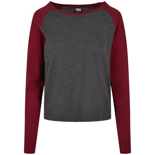 Dames-T-shirt met lange mouwen Urban Classics contrast raglan