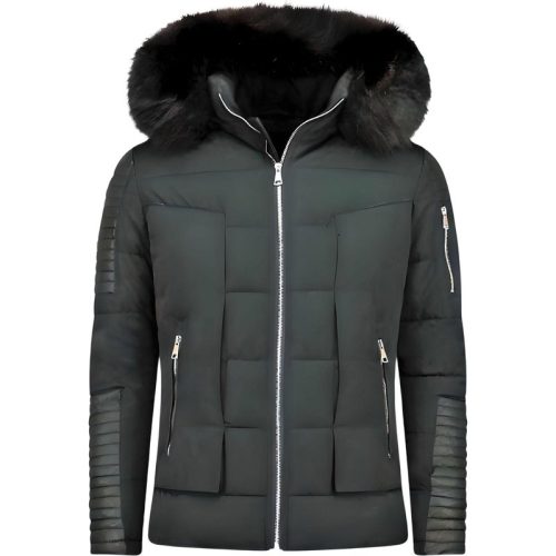 Enos Korte winterjas faux fur bontkraag