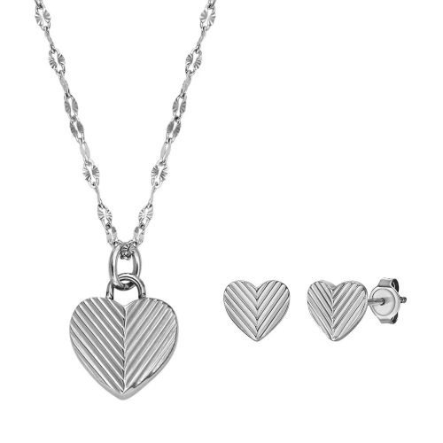 Fossil Kettingen – Harlow Heart To Heart Stainless Steel Pendant Neck in silver