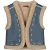 Like Flo Meisjes gilet teddy embroidery dewi blauw