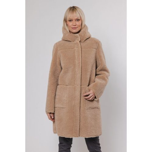 Rino & Pelle Reversible hooded coat zand