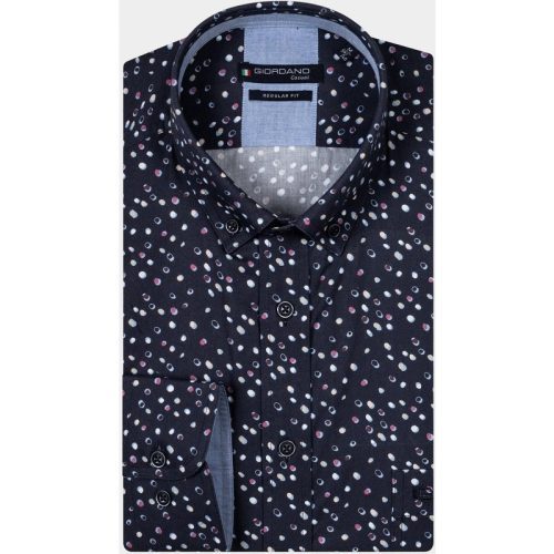 Giordano Casual hemd lange mouw Roze Ivy, LS Button Down Dots Prin 427027/50