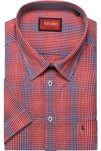 Leonardo by Jupiter Casual Regular Fit Overhemd Korte mouw rood