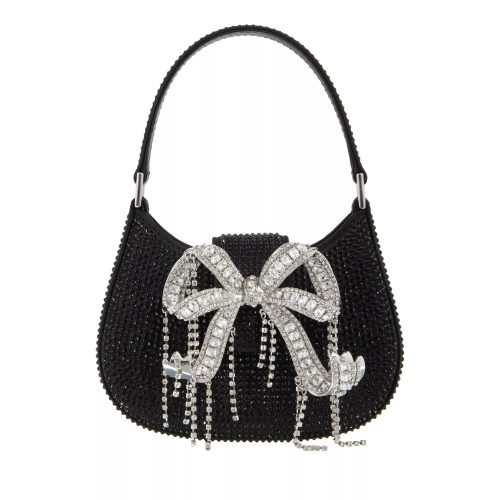 self-portrait Satchels – Rhinestone Micro Crescent Bag in zwart