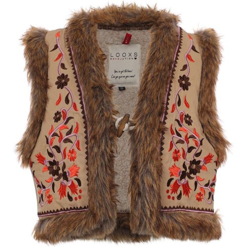 Looxs Revolution Meisjes gilet fur embroidery –