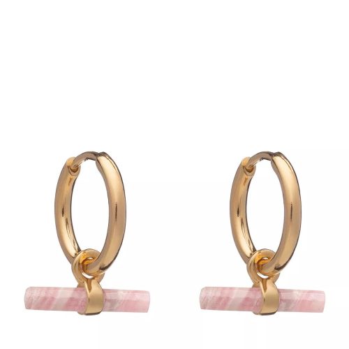 Rachel Jackson London Oorbellen – 22K Plated Mini T Bar Huggie Hoop Earrings in gold