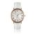 Lederen horloge voor vrouwen Amelia Parker Classique White