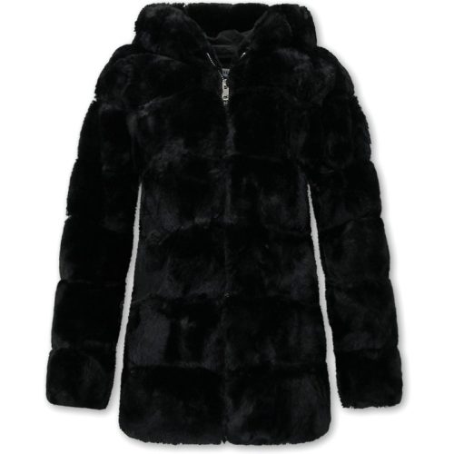 Gentile Bellini Korte faux fur jas met rits en capuchon