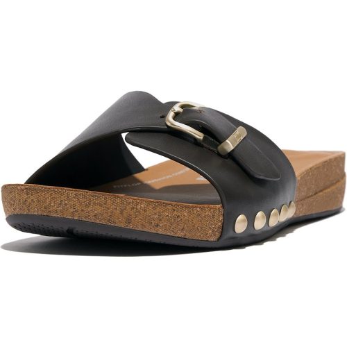 FitFlop Iqushion adjustable buckle leather slides