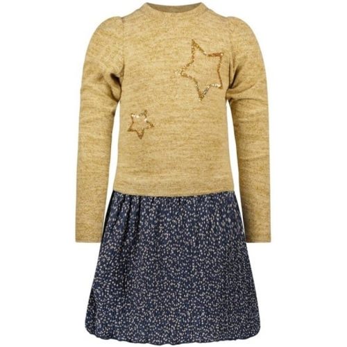 Like Flo Meisjes jurk bloemen aop camel