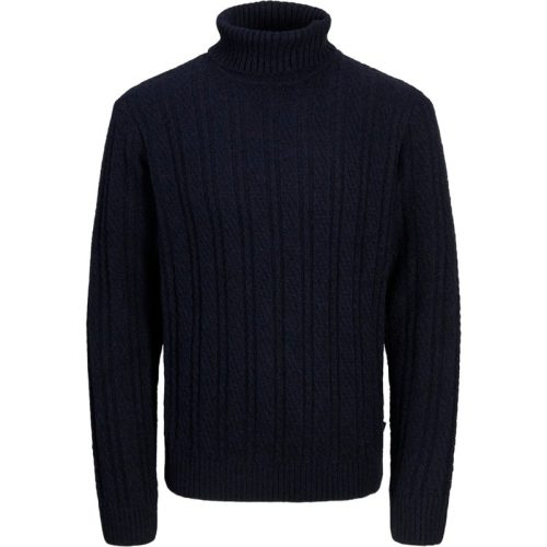 Jack & Jones Jprblatrent knit cable roll neck bf navy