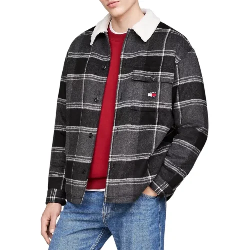 Tommy Hilfiger Geruit casual overshirt met sherpakraag