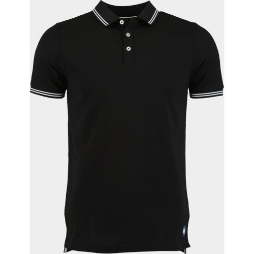 Bos Polo korte mouw Zwart Jason Polo Fine Pique Contras 24108JA01BO/990 black