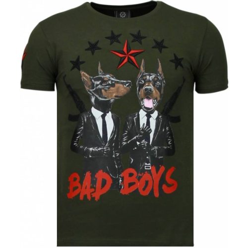 Local Fanatic Bad boys pinscher rhinestone t-shirt