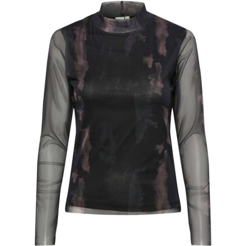 Y.A.S Yaslomi high neck ls top black/lomi print