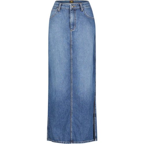 Lee Side slit maxi skirt weekend chill blue denim