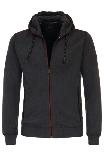 Casa Moda Casual Regular Fit Sweatjacket zwart, Effen