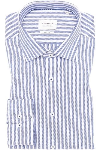 ETERNA Slim Fit Overhemd blauw, Gestreept