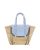 Cuba Lab Totes & shoppers – Tropicana Straw And Leather Tote Bag in blauw