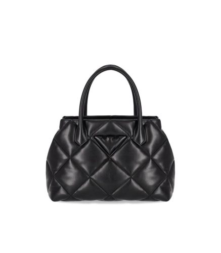 Emporio Armani Totes & shoppers – EMPORIO ARMANI SCHWARZE GESTEPPTE HANDTASCHE in zwart