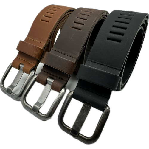 ARIESZZZ Riem unisex leder zwart bruin cognac 3 pack