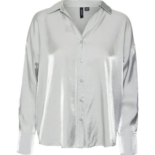 Vero Moda Vmqueeny ls shirt wvn ga zilverkleurig