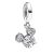 Pandora Charms – Disney Mickey silhouette sterling silver dangle wi in silver