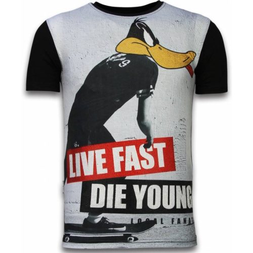 Local Fanatic Duck live fast digital rhinestone t-shirt