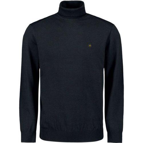 No Excess Pullover rollneck 2 coloured melang navy