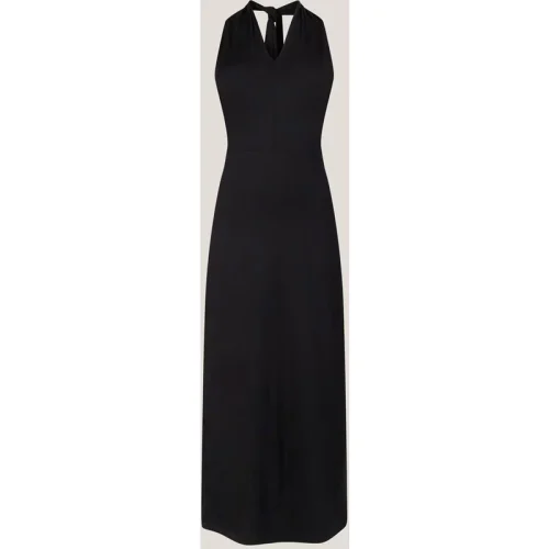 Jansen Amsterdam Fosco v546 jersey solid long dress black