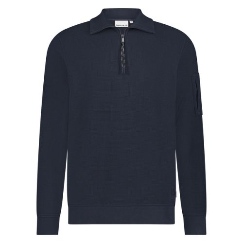 Supply&co Male Truien Halvar Waffle Halfzip