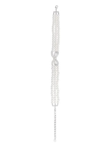 self-portrait Kettingen – Faux-Pearl Bow Choker in multi