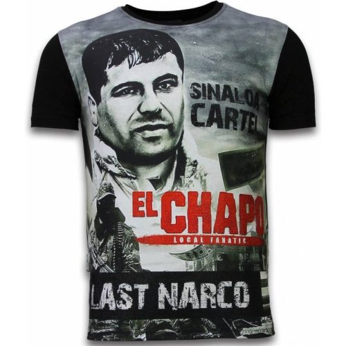 Local Fanatic El chapo last narco digital rhinestone t-shirt