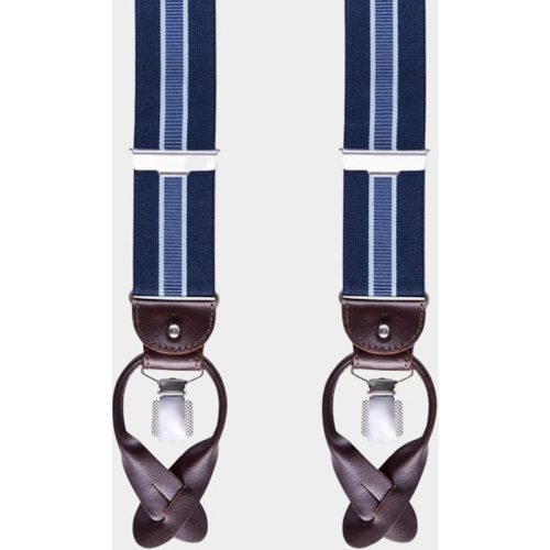 Profuomo Bretels Blauw BRACES LUXE 36MM STRIPE NAVY PP1L00002B/410