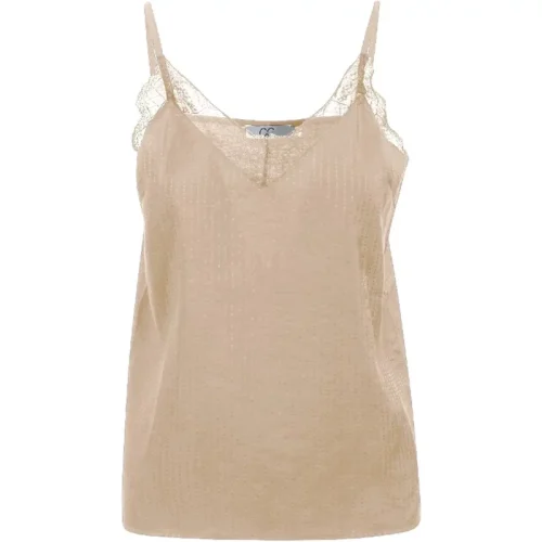 Coster Copenhagen Nude top met kant luna