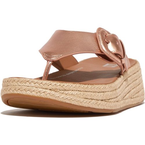 FitFlop F-mode espadrille adj. leather flatform toe-thongs