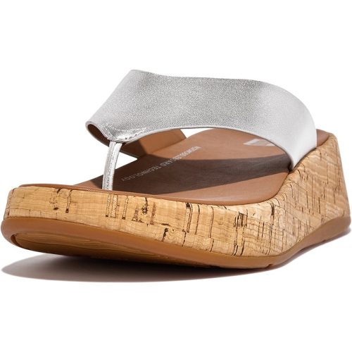 FitFlop F-mode leather/cork flatform toe-post sandals