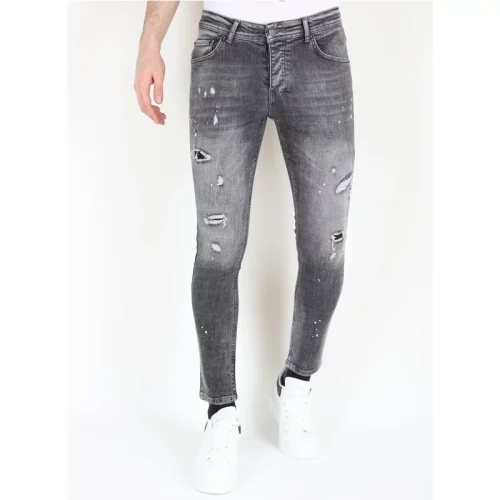 Mario Morato Ripped jeans met verfspatten stretch mm112