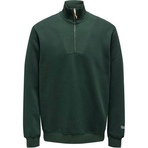 Only & Sons Onsriley reg 14 zip high neck swt donker