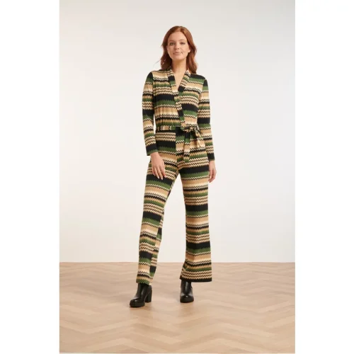 Smashed Lemon 24731 zigzag print travel kwaliteit jumpsuit