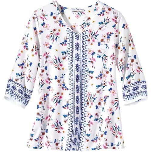 Atlas for Women Dames bloemencrepe blouse