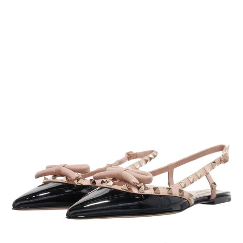 Valentino Garavani Loafers – Rockstud Bow T.05 Ballerina in zwart