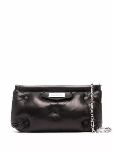 Maison Margiela Shoppers – Black Leather Small Glam Slam Bag in grijs