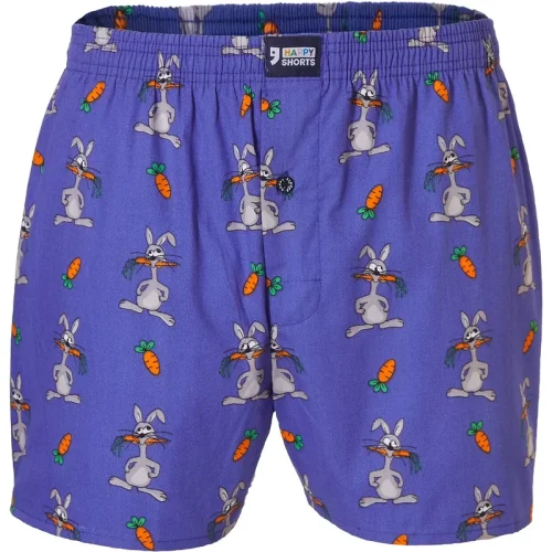 Happy Shorts X heren wijde boxershort met binnenbroek haas print